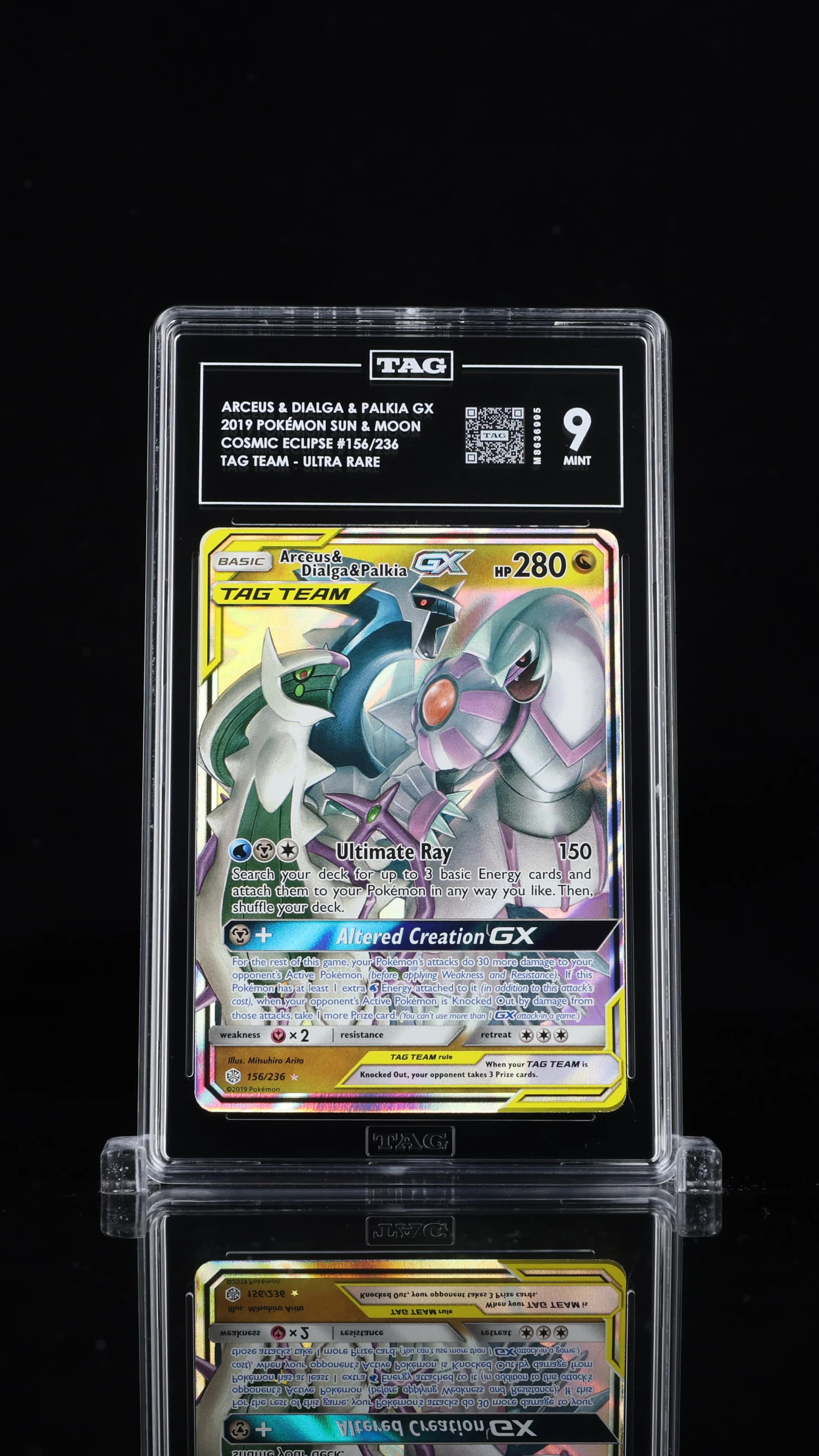 Image supplied with the listing Listing image for Arceus & Dialga & Palkia GX 156/236