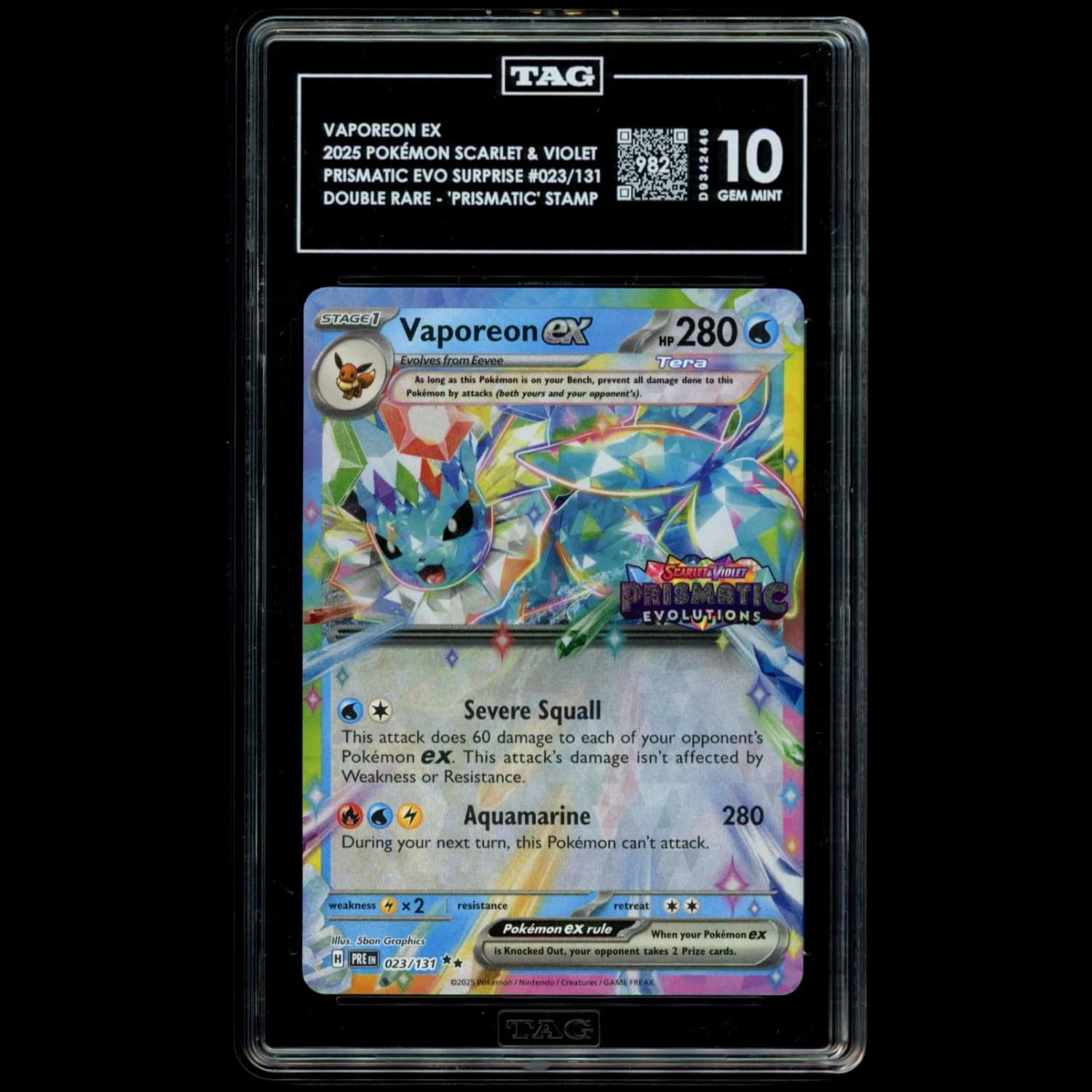 Image supplied with the listing Listing image for Vaporeon ex 023/131