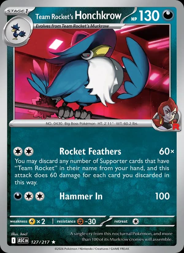 Team Rocket's Honchkrow 127/217