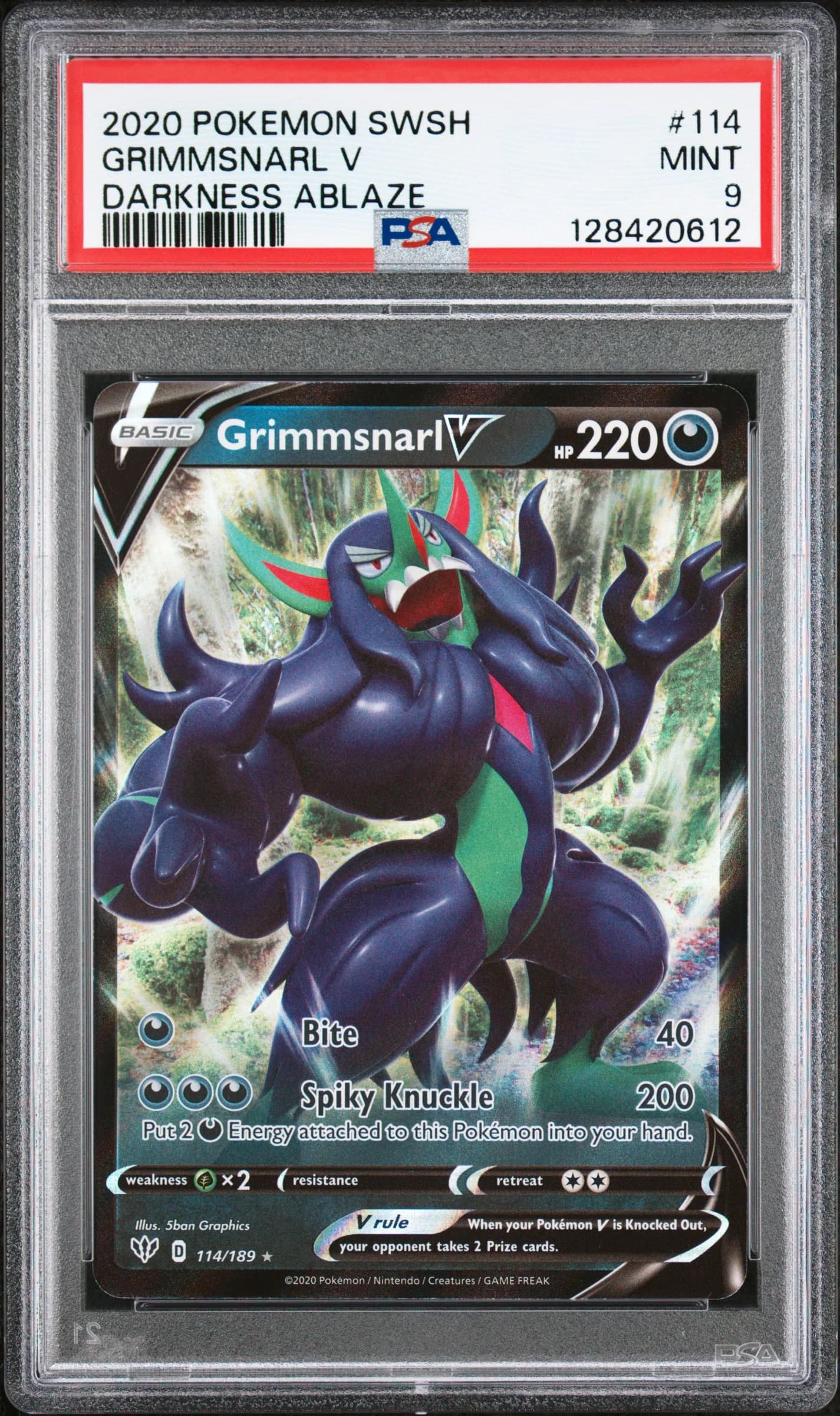 Image supplied with the listing Listing image for Grimmsnarl V 114/189
